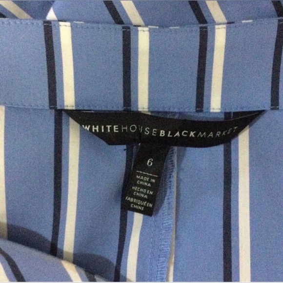 White House Black Market Blue and White Striped Blouse- Size 6 - Picture 4 of 5
